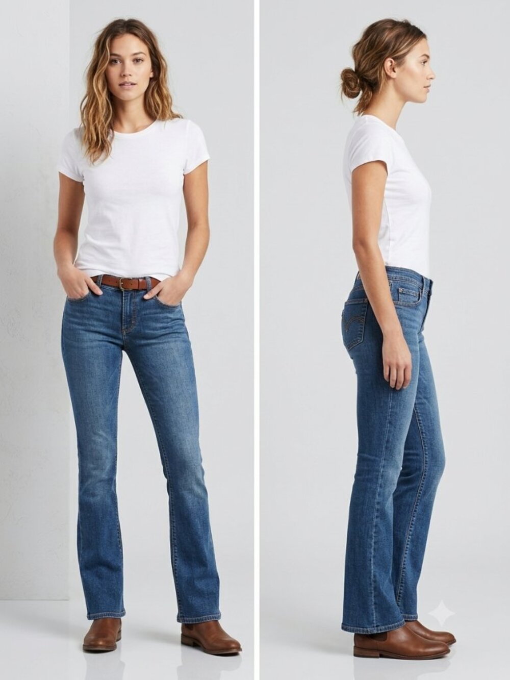 Levis 518 Super Low Bootcut Blue Denim Women's Jeans - Size 5 Medium NEW